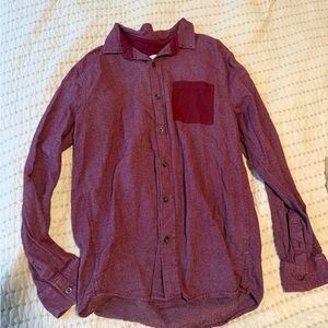 Mens Maroon Button-Up Shirt